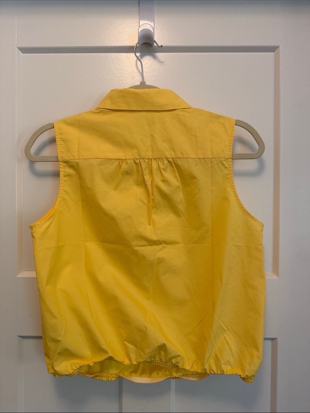 NWT Banana Republic Poplin Collared Top | Size S | Yellow Hibiscus - Picture 3 of 3